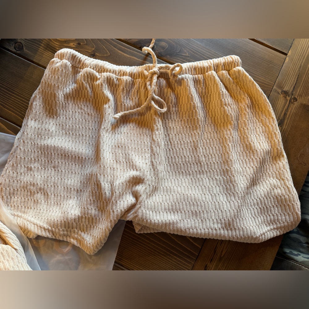 SABO Textured Drawstring Women's set Cream